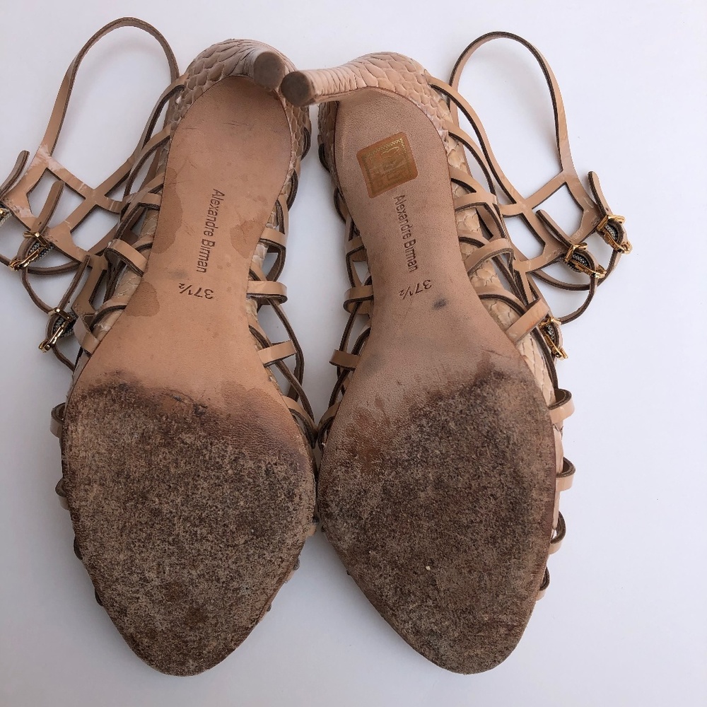 Alexandre Birman Patent Leather & Python Sandal - image 5